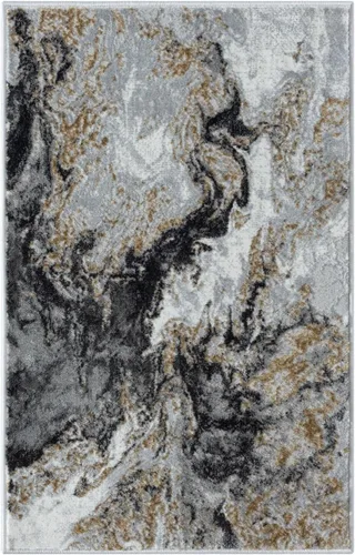 Vista 9 de LUXE WEAVERS Alfombra abstracta de remolinos de mármol, humo 2x3