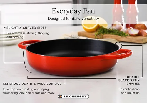 Vista 4 de Le Creuset Signature - Sartén de hierro fundido de uso diario, 11 pulgadas, alcachofa