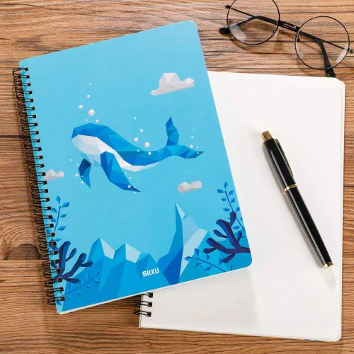 Vista 4 de SIIXU Cuadernos de diario en espiral, diario personal para escribir, papel rayado universitario, cuaderno de notas para el trabajo, escuela
