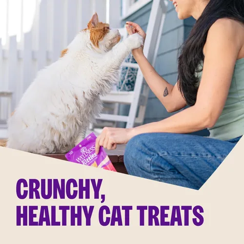 Vista 2 de Wellness Kittles - Snacks crujientes naturales sin granos para gatos, pollo y cranberry, bolsa de 2 onzas