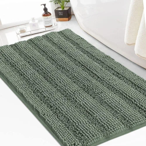 Vista 83 de Turquoize Alfombra de baño de chenilla de lujo para baño, extra absorbente, alfombra de ducha de microfibra antideslizante para baño, alfombra Aqua