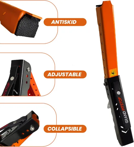 Vista 6 de GRAND PITSTOP Soporte de Mantenimiento para Motocicletas, Soporte de Elevación Portátil y Compacto, Gato de Moto, Altura Ajustable para Limpieza