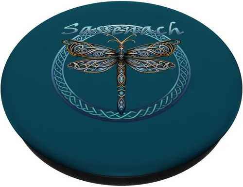 Vista 2 de Sassenach PopSockets PopGrip estándar de libélula gaélica escocesa