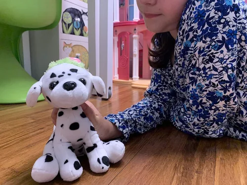 Vista 7 de Plushland Juguetes de peluche realistas de 8 pulgadas, figuras de peluche navideñas para niños, bebés para jugar con (nuevo dálmata)