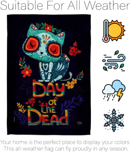 Vista 6 de Dia De Los Muertos Decoraciones Otoño Día de Muertos Decoración Habitación Hogar Mexico Mexicanos Ourdoor Interior Halloween Bandera Tapiz Césped