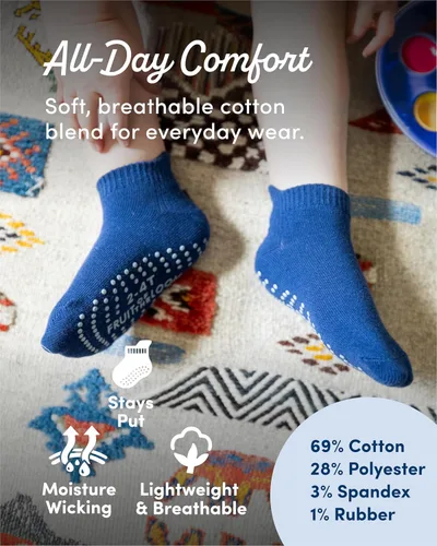 Vista 3 de Calcetines de algodón Fruit of the Loom con sujeción para bebé y niño pequeño