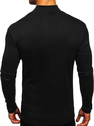 Vista 2 de Rela Bota Suéter de manga larga con cuello alto para hombre, diseño básico, elástico, ajustado