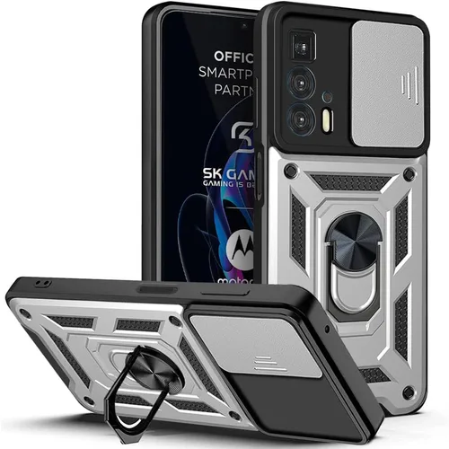 Vista 8 de Compatible con carcasa de soporte Infinix Zero Ultra 5G, con cubierta de lente de cámara deslizante compatible con funda Infinix Zero Ultra 5G Negro