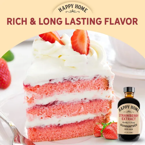 Vista 5 de Happy Home Sabor natural de fresa - Certificado Kosher, 4 onzas.