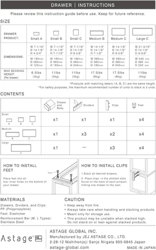 Vista 8 de ASTAGE Cajón de plástico con bloque de cajones apilables, almacenamiento modular, cajón de almacenamiento para el hogar, armario, sala de estar
