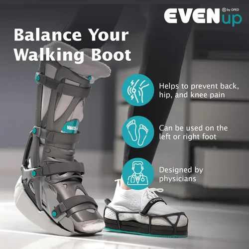 Vista 4 de EVENup - Elevador de zapatos para botas de caminar I Tamaño adulto Pequeño I Equilibrador de zapatos para uso con botas de fractura o discrepancia