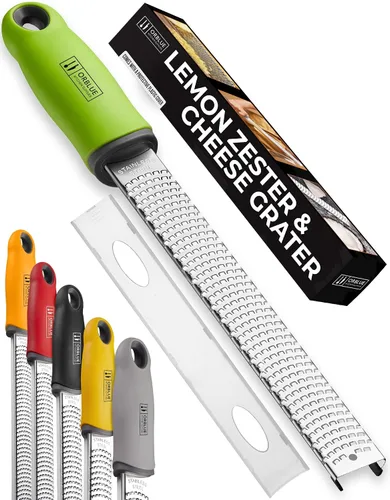 Vista 12 de Orblue Rallador de limón y queso – Zester cítrico de primera calidad, rallador de cocina para parmesano, chocolate, frutas, verduras, jengibre, ajo