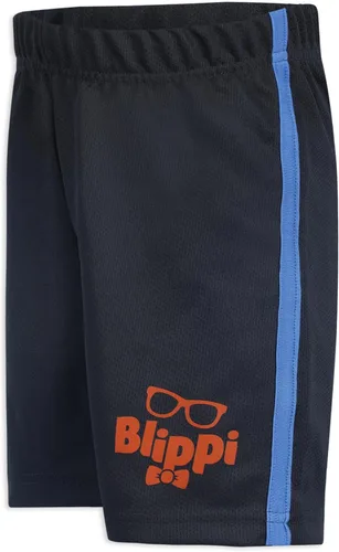 Vista 7 de Blippi Conjunto de camiseta y pantalones cortos para niños pequeños y pequeños, azulgris