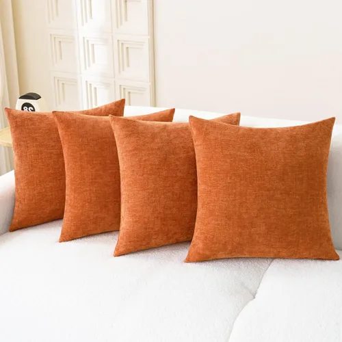 Vista 85 de CaliTime - Paquete de 2 fundas de almohada acogedoras para sofá, decoración del hogar, felpilla suave teñida sólida, 16 x 16 pulgadas, marrón Marrón
