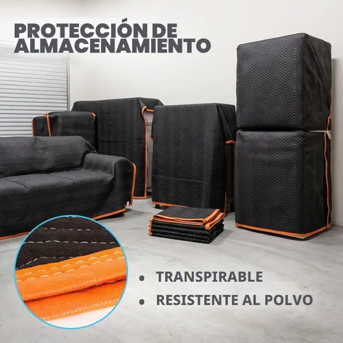 Vista 5 de Simpli-Magic Mantas de mudanza acolchadas resistentes de 72 x 40 pulgadas, paquete de 12 unidades, mantas de embalaje, fundas de muebles