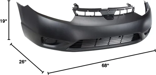 Vista 9 de Para Honda Civic Bumper Cover 2006 2007 2008 Delantero Imprimado Coupe HO1000237 04711SVAA90ZZ