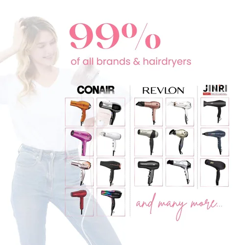 Vista 3 de Difusor universal de cabello "súper resistente" de 1.7 a 2.6 pulgadas para cabello rizado y ondulado natural, accesorio para secador de pelo