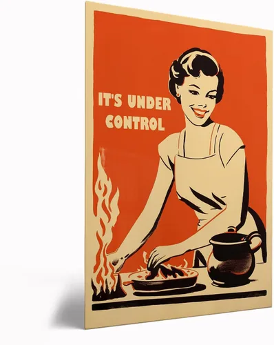Vista 24 de Impresión retro de cocina – Divertido póster de los años 50, impresión retro de cocina, arte de pared de cocina feliz ama de casa, decoración retro