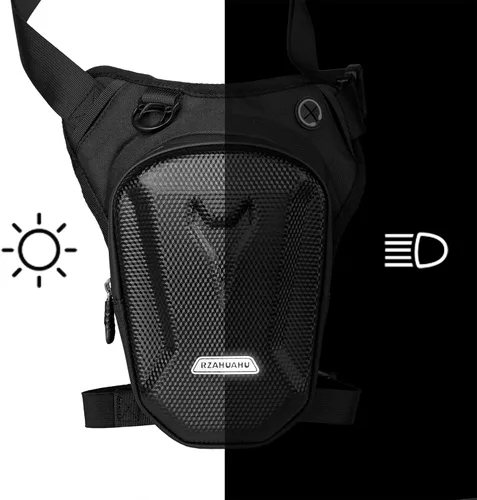 Vista 7 de Riñonera para motocicleta, bolsas de pierna caída, para hombres y mujeres, ciclismo, ciclismo, táctica, muslo, bolsa de almacenamiento