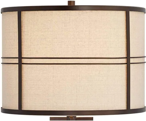 Vista 3 de Trenton - Lámpara de mesa de 28 pulgadas de alto, color bronce, aceitada Marrón