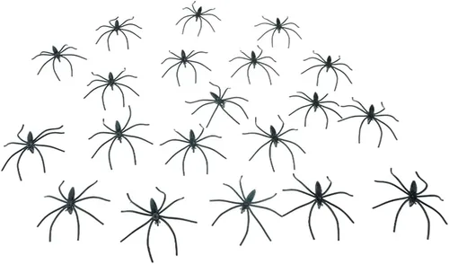 Vista 4 de 20 arañas de plástico aterradoras pequeñas de broma de araña falsa para decoración de Halloween