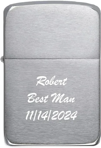 Vista 28 de Mechero personalizado Zippo Classic resistente al viento con grabado (1941 Negro Hielo)