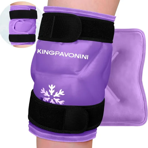 Vista 8 de KingPavonini Paquete de hielo de rodilla XXL que envuelve toda la rodilla después de la cirugía, bolsa de hielo de gel grande reutilizable