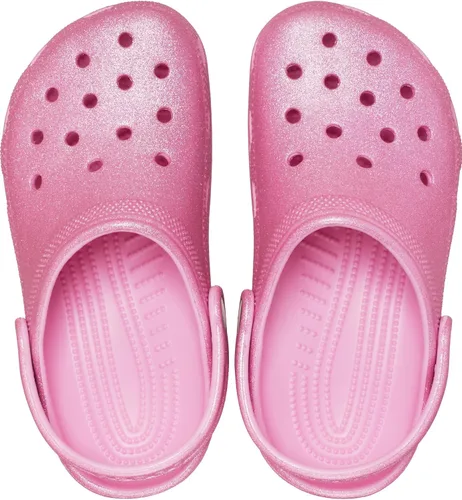 Vista 2 de Crocs Zuecos clásicos con brillantina (niño pequeño/niño grande) Tweed rosa con brillantina, 5, para niño grande, M