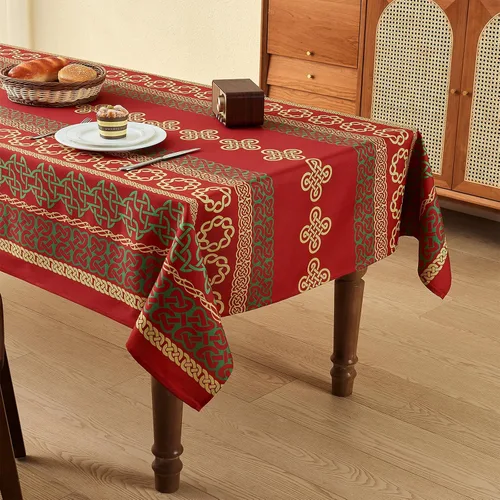Vista 18 de Mantel rectangular de 55 x 71 pulgadas, lino sintético, sin arrugas e impermeable, mantel rectangular verde aguacate para cocina, comedor, fiesta