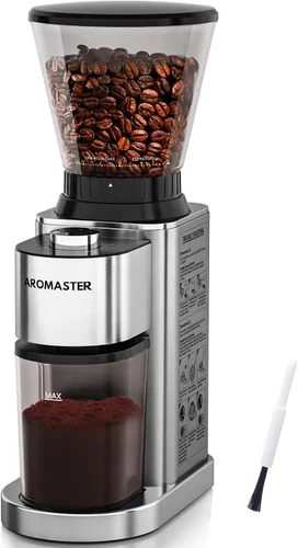 Vista 8 de Molinillo de café con rebabas cónicas Aromaster, 48 ajustes, antiestático, beige
