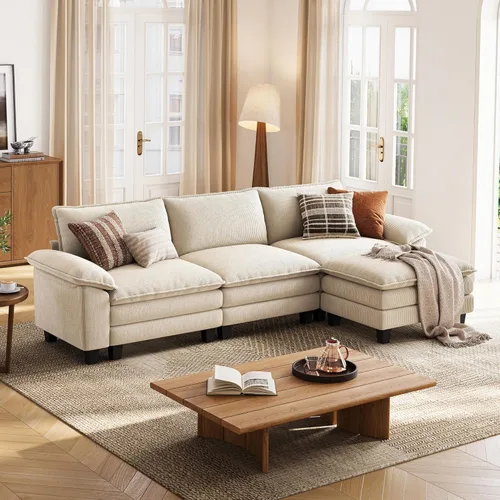 Vista 42 de LINSY HOME Sofá modular Cloud de 90 pulgadas, sofá modular modular de pana, sofá modular modular de pana, sofá biplaza moderno y cómodo, perfecto