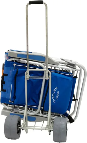 Vista 5 de Mini carrito de playa para arena con ruedas de globo, carrito de playa fácil de enrollar para todos los terrenos