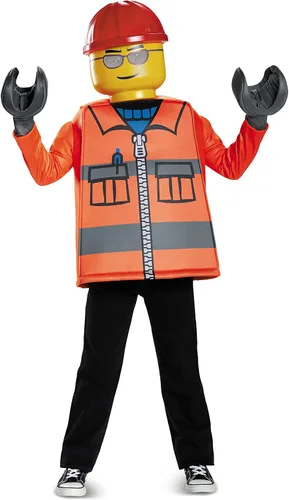 Vista 3 de Disguise Lego Construction Worker Classic Costume Anaranjado