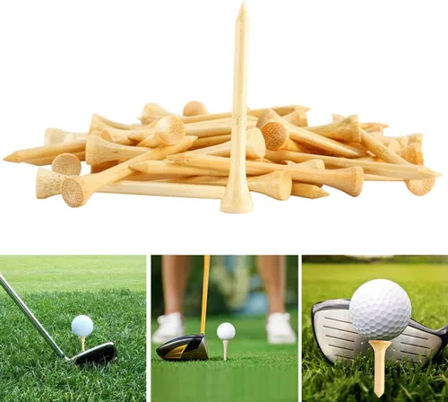 Vista 3 de 250 or 18 Pcs Professional Bamboo Golf Tees 2-3/4 Inch or 3-1/4 Inch - Stronger Than Wooden Golf Tee Biodegradable & Less Friction