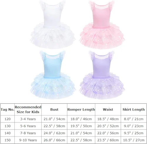 Vista 7 de IDOPIP Vestido de baile de ballet con falda tutú con lentejuelas y lentejuelas con volantes vestido de baile de bailarina y bailarina