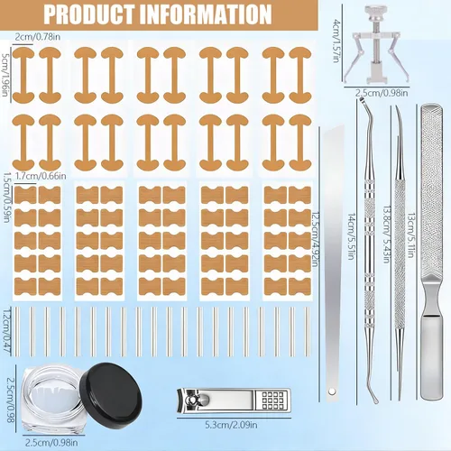 Vista 3 de Corrector profesional de uñas encarnadas para un alivio rápido con tiras transpirables de uñas encarnadas, herramientas de pedicura de acero