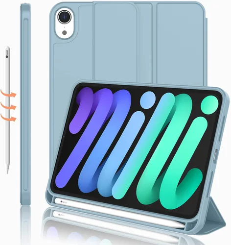 Vista 32 de iMieet Funda para iPad mini 7 2024 (A17 Pro), iPad mini 6 (8.3 pulgadas, modelo 2021), iPad mini 7ª/6ª generación con soporte para lápices, funda