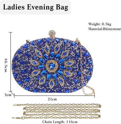 Vista 3 de Bolso de noche para mujer, bolso de mano con lentejuelas brillantes