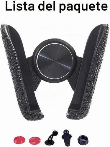 Vista 4 de SUNCARACCL - Soporte de teléfono negro brillante para ventilación de automóvil, mini soporte para teléfono Universal 360 Degrees Adjustable