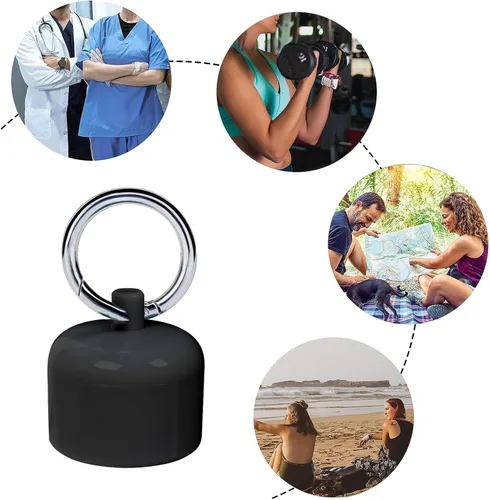 Vista 8 de Soporte de joyería de viaje, llavero portátil para anillos, caja de almacenamiento de joyas deportivas, estuche de joyería de viaje, contenedor