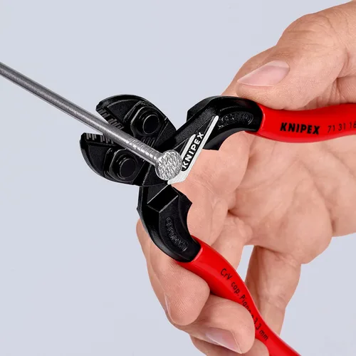 Vista 5 de KNIPEX 71 31 160 SB Cobolt S Cortadores de pernos compactos recubierto de plástico negro atramentized 6.299 in