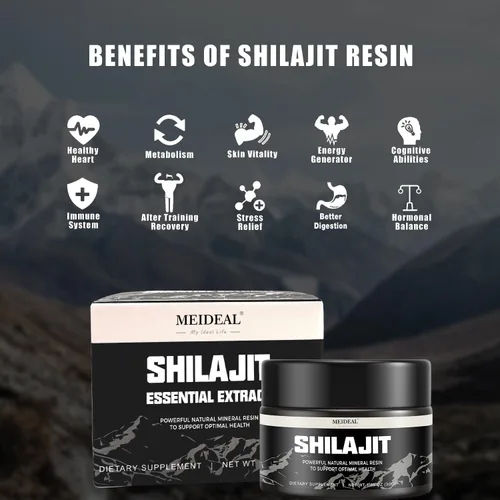 Vista 2 de Shilajit - Resina Shilajit orgánica pura del Himalaya, resina Shilajit natural con ácido fúlvico, más de 85 oligominerales, mezcla ayurvédica
