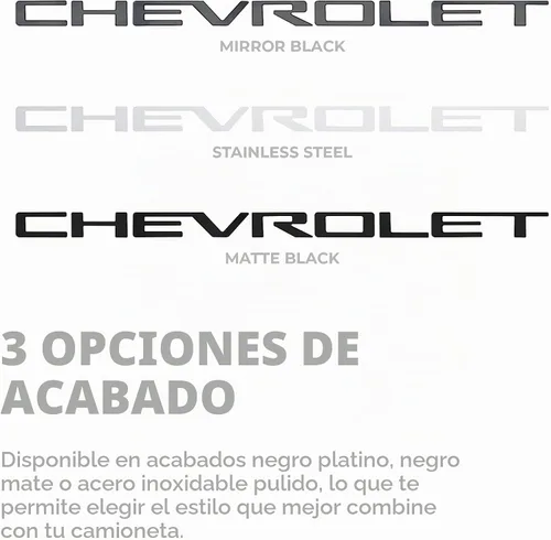 Vista 4 de Kit de letras para puerta trasera Putco Chevrolet - Acero inoxidable - Letras cortadas - Compatible con Chevy Silverado 2019-2026