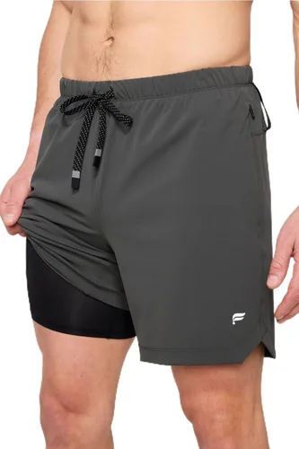 Vista 79 de Fabletics The One - Pantalón corto para hombre (forro), entrenamiento, natación, ligero, de secado rápido, bolsillo con cremallera, tejido elástico