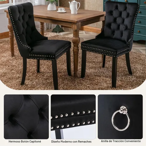 Vista 7 de Juego de mesa de comedor SSLine moderno de 3 piezas con mesa redonda de vidrio para 2, lujosa mesa de comedor circular de 36" con tapa de vidrio