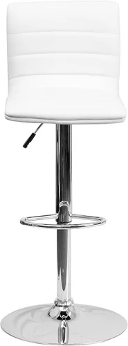 Vista 73 de Flash Funiture silla de bar ajustable con base cromada, Vinilo, Gris