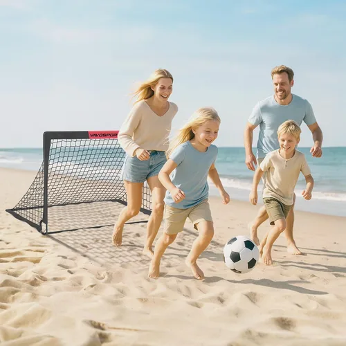 Vista 8 de Juego de porterías de fútbol para niños para patio trasero – 2 de 4 x 3 pies, equipo portátil de entrenamiento de portería de fútbol, red de fútbol