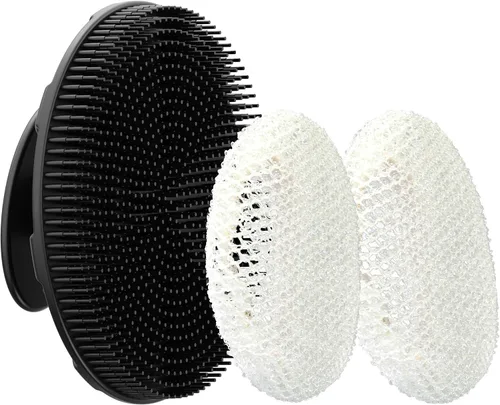 Vista 18 de INNERNEED Cepillo de ducha de silicona suave de grado alimenticio, negro+