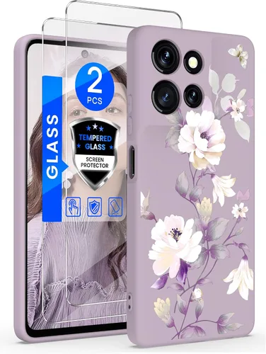 Vista 16 de Yucenx Funda para Motorola Moto G 5G 2024 de 6.6 pulgadas, funda de silicona líquida floral para niñas y mujeres, a prueba de golpes, antiarañazos