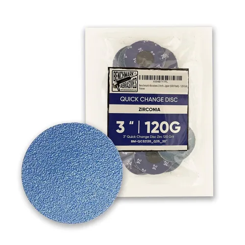 Vista 11 de Benchmark Abrasives Discos de lijado de 3 pulgadas, discos de lijado de circonita de cambio rápido, disco de lijado de taladro y amoladora